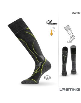 Skarpety Narciarskie Lasting STW 70% Merino Wool Czarny (986) S (34-37)