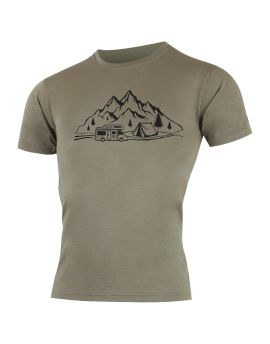 Koszulka męska Lasting ALBI 100% Merino Wool Beżowy (7373)