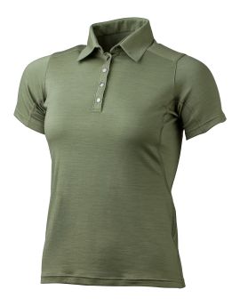Koszulka polo damska Lasting ALISA Merino Wool Zielony (6666)