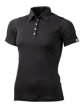 Koszulka polo damska Lasting ALISA Merino Wool Czarny (9090)