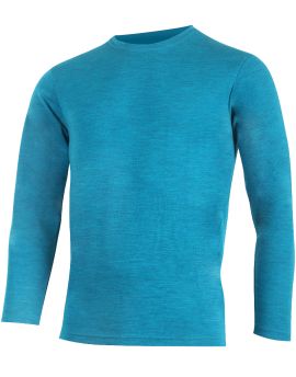 Koszulka męska z długim rękawem Lasting ANDRES 50% Merino Wool Turkusowy (5858)