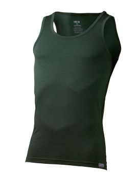 Koszulka męska bez rękawów Lasting ANTON 100% Merino Wool Ciemnozielony (6262)
