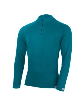 Koszulka męska z długim rękawem Lasting AZAR 100% Merino Wool Turkusowy (5890)