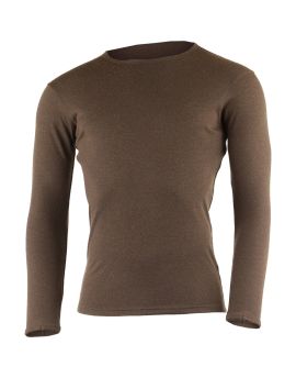 Koszulka męska z długim rękawem Lasting BELO 100% Merino Wool Ciemnobrązowy (7777)