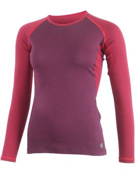Koszulka damska z długim rękawem Lasting DITA 100% Merino Wool Śliwkowo-Czerwony (3849)