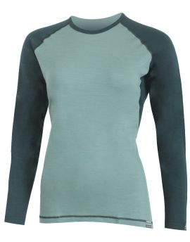 Koszulka damska z długim rękawem Lasting DITA 100% Merino Wool Zielono-Petrolowy (7557)
