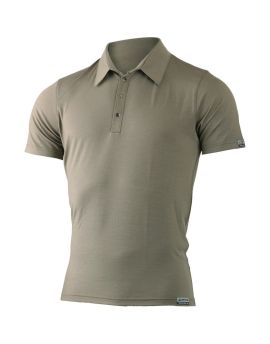 Koszulka polo męska Lasting ELIOT 100% Merino Wool Brązowy (7373)