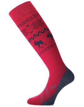Skarpety Narciarskie Lasting FWW 85% Merino Wool Czerwony (398) XL (46-49)