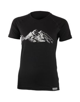  Koszulka damska Lasting Hila 100% Merino Wool HIKING Czarny (9090)