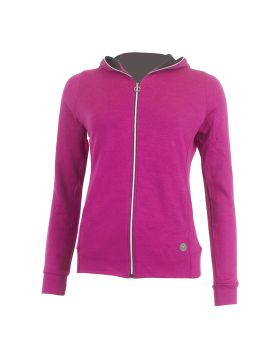 Bluza damska z kapturem Lasting KENY 100% Merino Wool Różowy (464S)