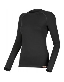 Bluza damska Lasting Lena 100% Merino Wool EXPEDITION-Czarny (9090)-L