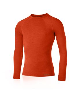 Koszulka męska z długim rękawem Lasting MAPOL 93% Merino Wool Pomarańczowy (2160)