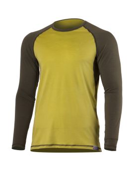 Koszulka męska z długim rękawem Lasting MARIO 100% Merino Wool Zielono-Oliwkowy (6463)