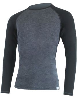 Koszulka męska z długim rękawem Lasting MARIO 100% Merino Wool Ciemnoszary (8169)
