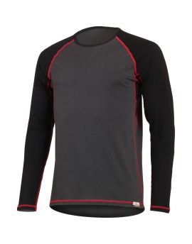 Koszulka męska z długim rękawem Lasting MARIO 100% Merino Wool Szary/Czarny (8936)