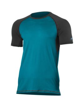 Koszulka męska Lasting OTO 100% Merino Wool Turkusowy/Grafitowy (5880)
