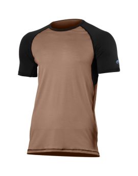Koszulka męska Lasting OTO 100% Merino Wool Brązowy/Czarny (7490)