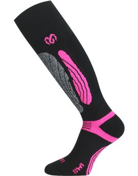 Skarpety Narciarskie Lasting SWI 70% Merino Wool Czarno-Różowy (904)