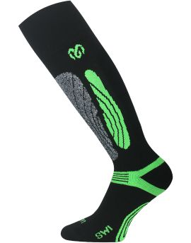 Skarpety Narciarskie Lasting SWI 70% Merino Wool Czarno-Zielony (906)