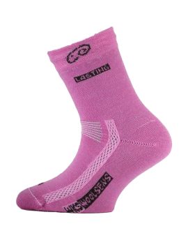 Skarpety Trekkingowe Dziecięce Lasting TJS 70% Merino Wool Różowy (491) XS (24-28)
