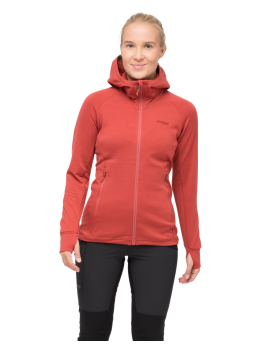 Bluza wełniana (Merino) damska Bergans of Norway Ulstein Wool Hood - Rusty Dust