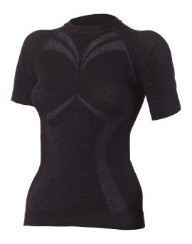Koszulka damska Lasting WALBA 70% Merino Wool Czarny (9090)