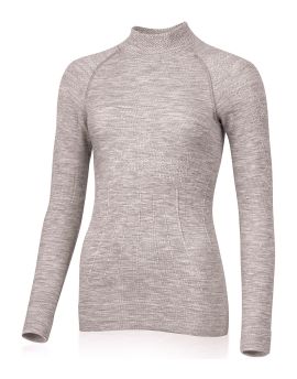 Koszulka damska z długim rękawem Lasting WALISA 80% Merino Wool Beżowy (7160)