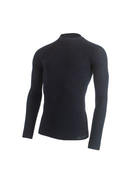Koszulka męska z długim rękawem Lasting WAPOL 70% Merino Wool Czarny (9999)