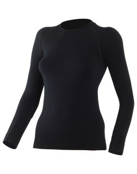 Koszulka damska z długim rękawem Lasting WARA 80% Merino Wool Czarny (9090)