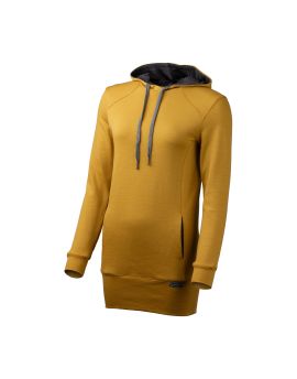 Bluza damska z kapturem Lasting WELIA 100% Merino Wool Musztardowy (2428)