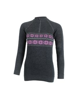 Bluza Termoaktywna Damska Lasting WIGI 80% Merino Wool Szary (8N40)