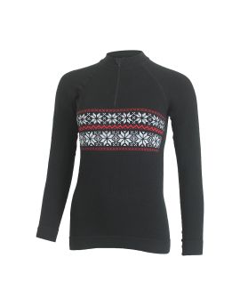 Bluza Termoaktywna Damska Lasting WIGI 80% Merino Wool Czarny (9N13)